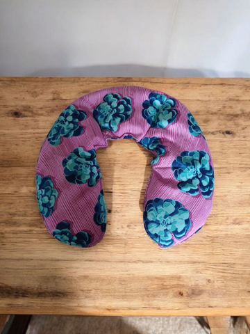Neck Pillow 100% Cotton - Texture pink and blue
